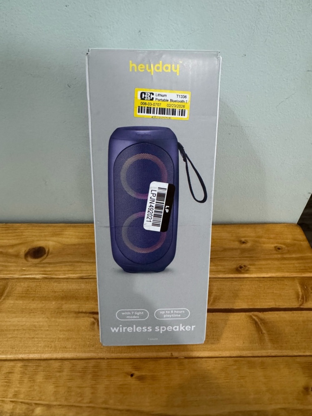 heyday Portable Bluetooth Speaker - Purple with Multicolor LED Rings